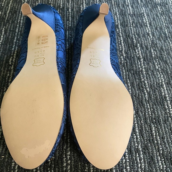 PARADOX LONDON Blue Peep Toe Low Heels. Size 6.5 - Picture 4 of 8